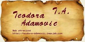 Teodora Adamović vizit kartica